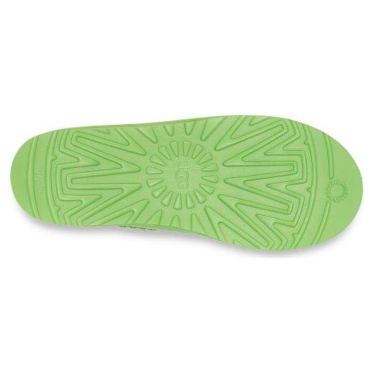 UGG Tasman Double Layer Leather Round Toe Plush Fashion Cotton Slippers Men Slippers Parrot-Green 5950-PTGN