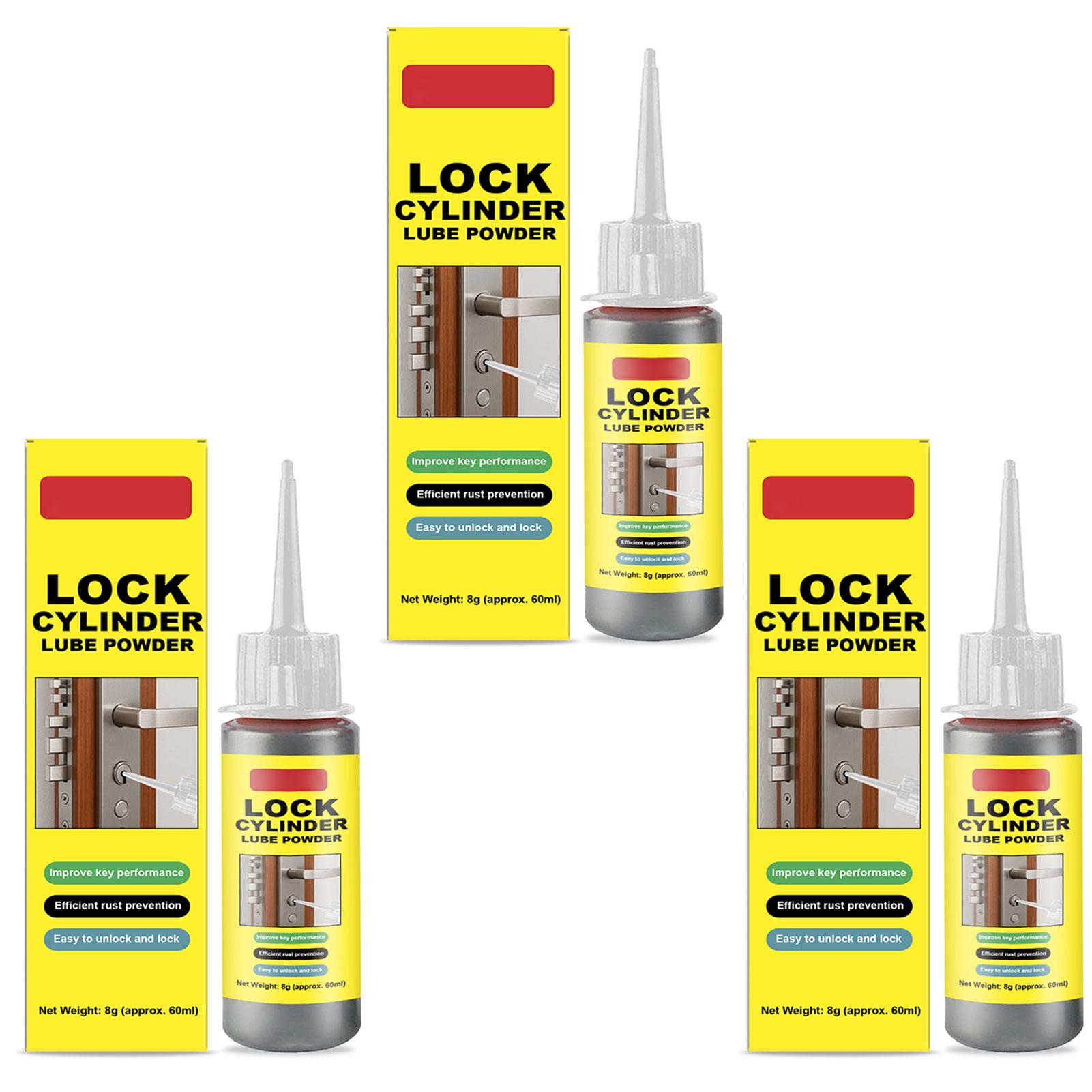 

3pcs Lock Cylinder Graphites Lubricant Powder,60ml Dry Lubricant Powder,For Lock Cylinder Long-Lasting Lubricant With No Dust