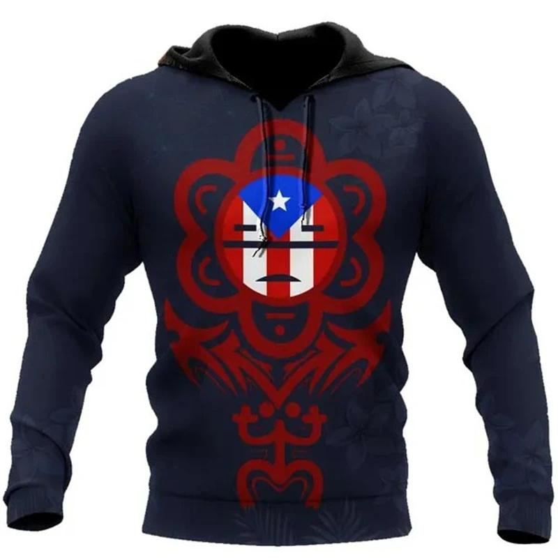 Men's Hoodie Clothing 3D Printed Puerto Rico Pullovers Men Long Sleeve Sweatshirt Sports Streetwear Hoody Spring Pullover Tops