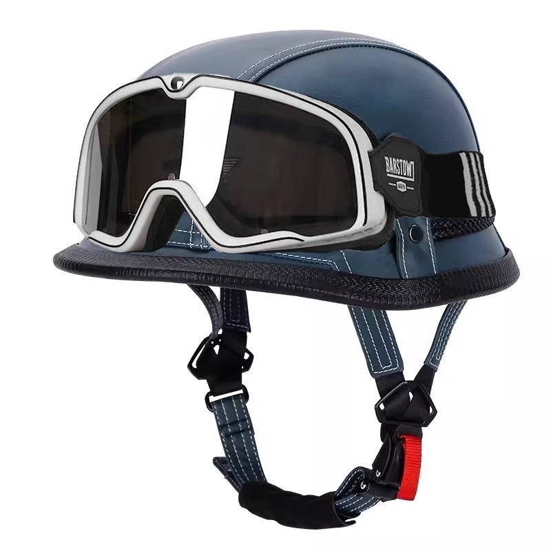 VGV Vintage Half Helmet Motorcycle Helmets Summer Cool Protective Glasses Man Women Boy Girl Light Cute Sunburn Protection