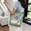 Trendy Large Capacity Canvas Tote Bag For Women In Fresh Summer Colors Ideal For Students