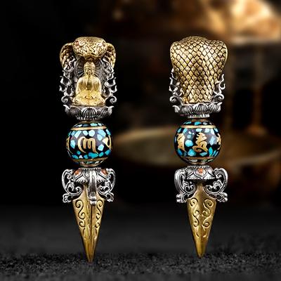 Retro šestiznaková mantra diamantové tloukadlo náhrdelník pro muže, otočný, dominantní a elegantní doplněk