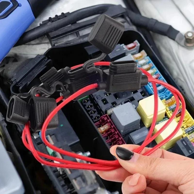 Auto-Sicherungshalter Wasserdicht Mini-Klingenadapter Spritzwassergeschützte Box 16AWG/18AWG Trennschalter-Steckdose Feuchtigkeitsgeschützter Sicherungssteckplatz