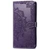 For Samsung Galaxy S23 FE PU Leather Phone Case Embossed Mandala Pattern Stand Wallet Phone Cover