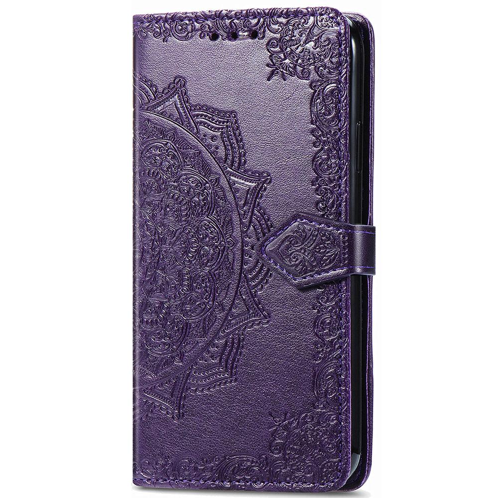 For Samsung Galaxy S23 FE PU Leather Phone Case Embossed Mandala Pattern Stand Wallet Phone Cover