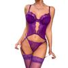 New Sexy Lace Fishbone Camisole Bra & Stockings Set