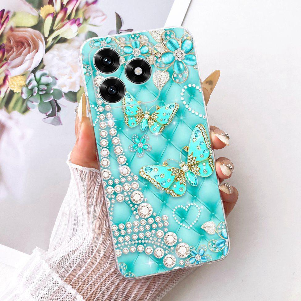 Etui na Honor X5C Plus Pokrowiec Przezroczysty Luksusowy Uroczy Kot Moda Motyl Fajny Malowany Obudowa Na Honor X5cPlus