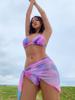 Europäisch-Amerikanisches Tie-Dye Bikini & Rock Dreiteiler Set