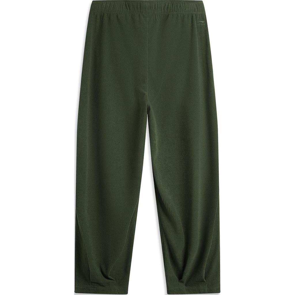 Li Ning Sports Lifestyle Series Solid Color Loose Comfortable Casual Pants Men Bottoms Seaweed-Green AKXU525-4