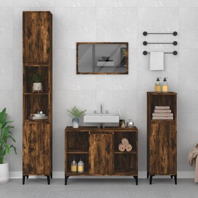Vidaxl Under-Sink Cabinet, Smoked Oak, 80X33X60 Cm
