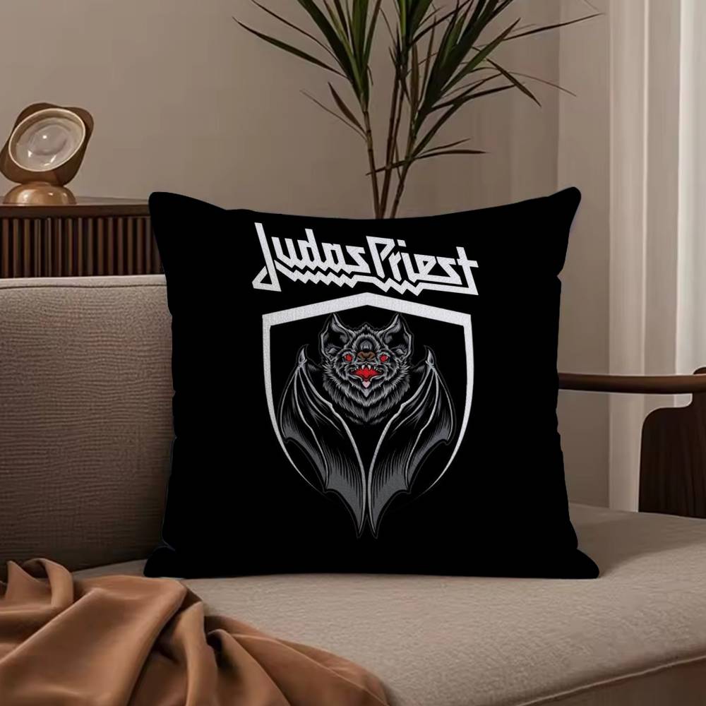 

Rock Band J-Judas P-Priest Pillow Case Anti-dustmite Pillowcase Invisible zipper silky short plush Sofa cushion cover 30X30cm