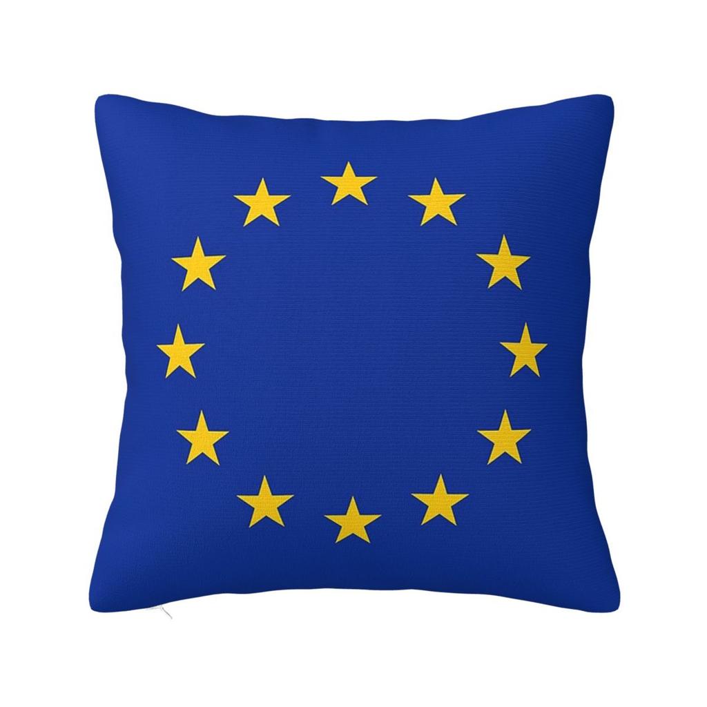 EU Europe European Union European Flag EU Stars Square Pillowcase Cushion Cover Pillow Case Throw Pillow Cover for Home Bedroom