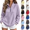 Women's Lined Quarter-Zip Pullover Sweatshirt with Raglan Sleeves for Fall and Winter