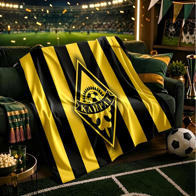 Kairat Golden Emblem Design Throws Blanket Flannel Blankets Plush for Couch Bed Gifts for Men Women Travel picnic blanket Christmas fan gifts