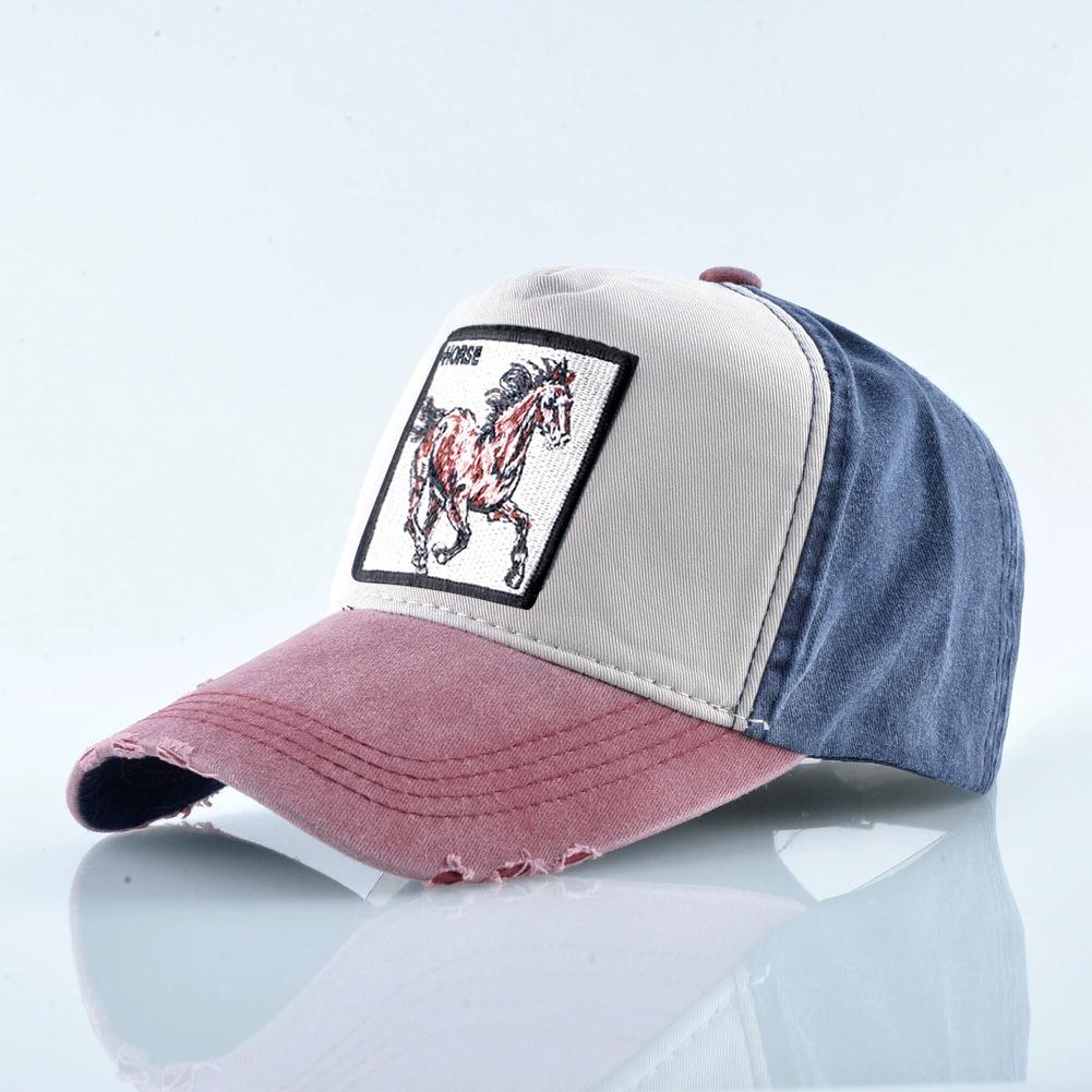 Cap With Embroidery Animals Patch Men Snapback Hip Hop Dad Hats Women Four Seasons Adjustable Visor Cap Vintage Denim Baseball Minimalist