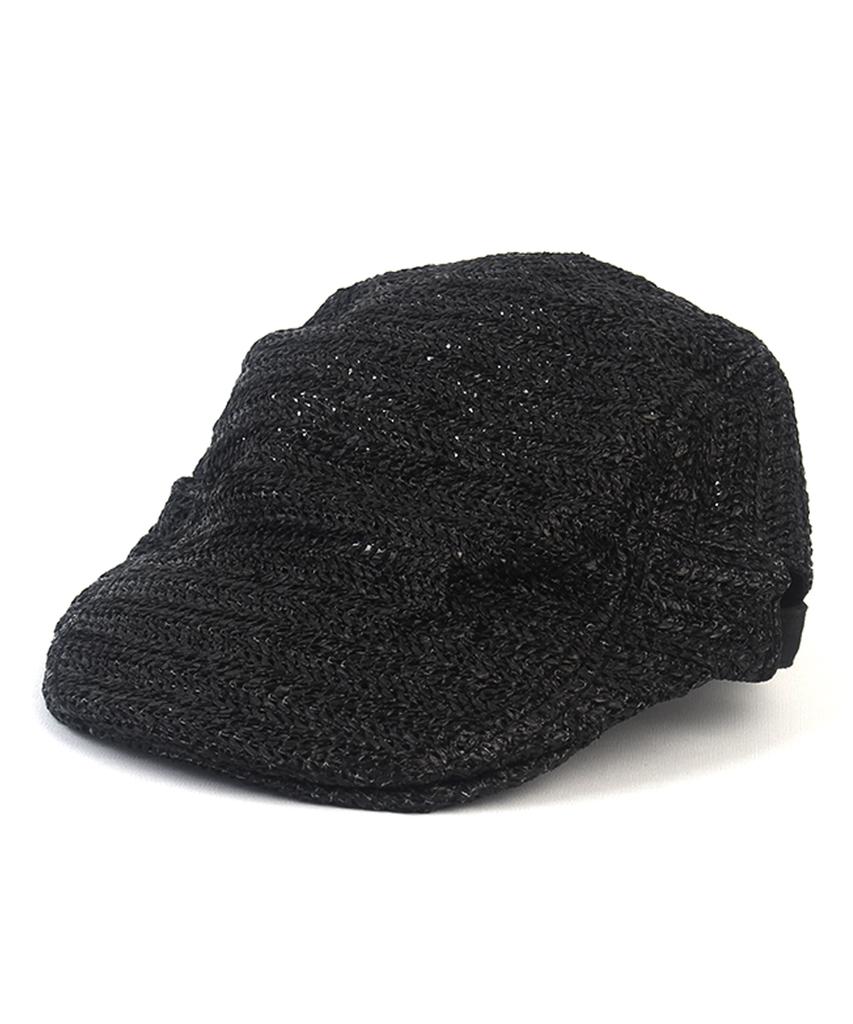 Rough Linen Black Side Belt Hunting Cap