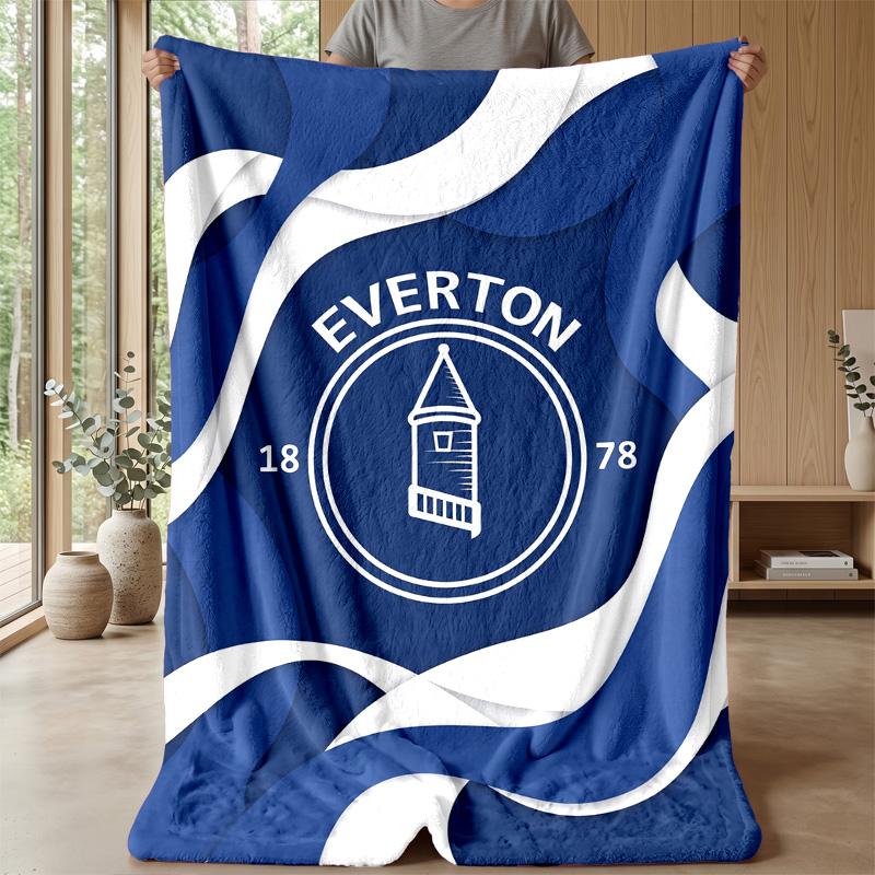 Coperta in Flanella con Stampa Calcio Everton, Morbida Calda Leggera Coperta da Divano Letto Campeggio