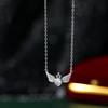 Beixi S925 Sterling Silver Angel Wings Heart Necklace with Full Diamond Crown for Women