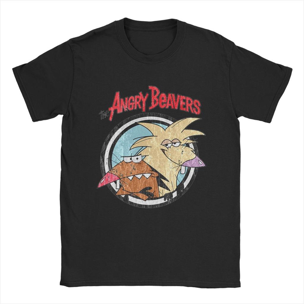 Angry Beavers T Shirt for Men Cotton Novelty T-Shirt Crewneck Tees Short Sleeve Clothes Summer