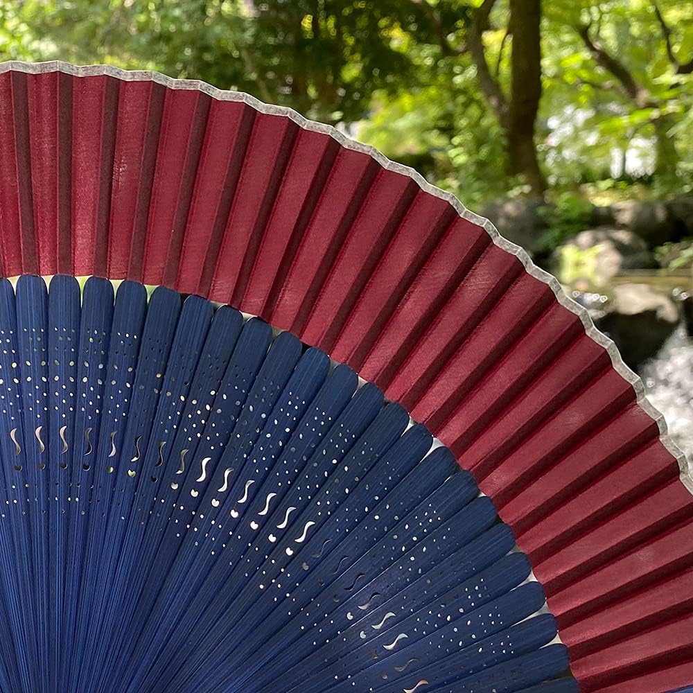 Plain Folding Fan Red [Keichido] [04 Navy]