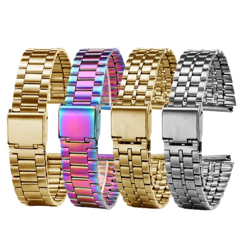 Retro Small Square Metal Watchband For CASIO A159w-n1 A158WA/168 LA670 AE-1200/W-218H/F84 Strap Stainless Steel Bracelet 18mm