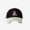 Cute Autumn and Winter Corduroy Bear Embroidered Baseball Cap for Women  Color Blocked Retro Baseball Cap for Men  Big Head Circumference for Slimming