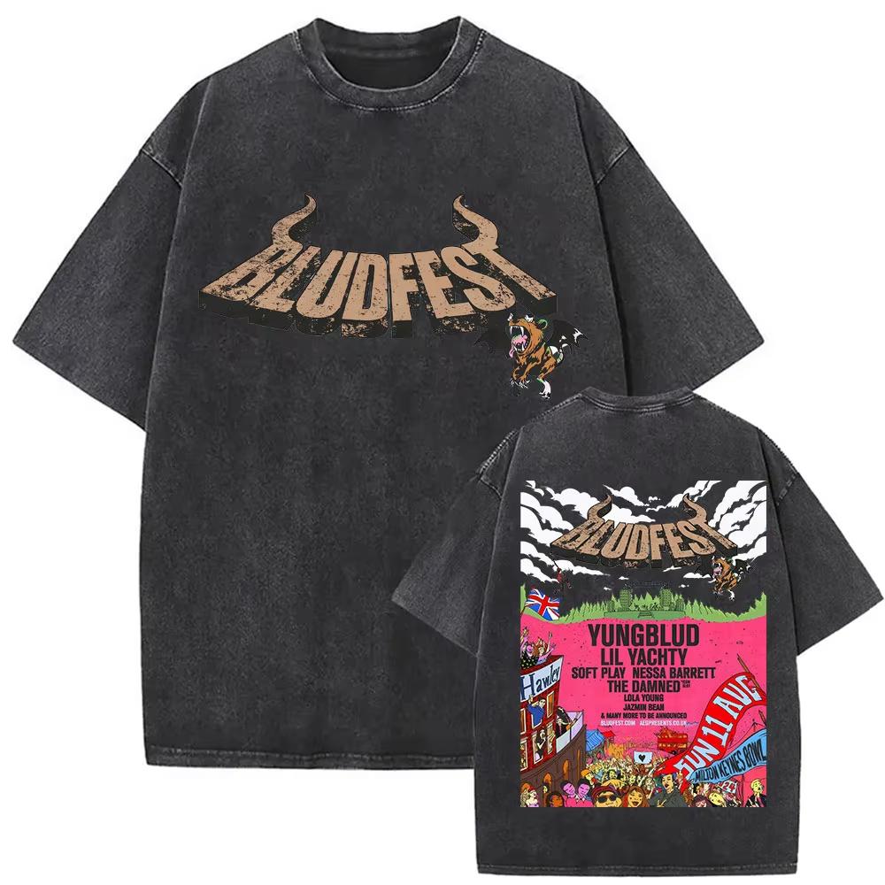 T-shirt Vintage Lavate Yungblud IDOLS The World Tour Uomo Donna Hip Hop Alta Qualità Gotico Oversize Streetwear
