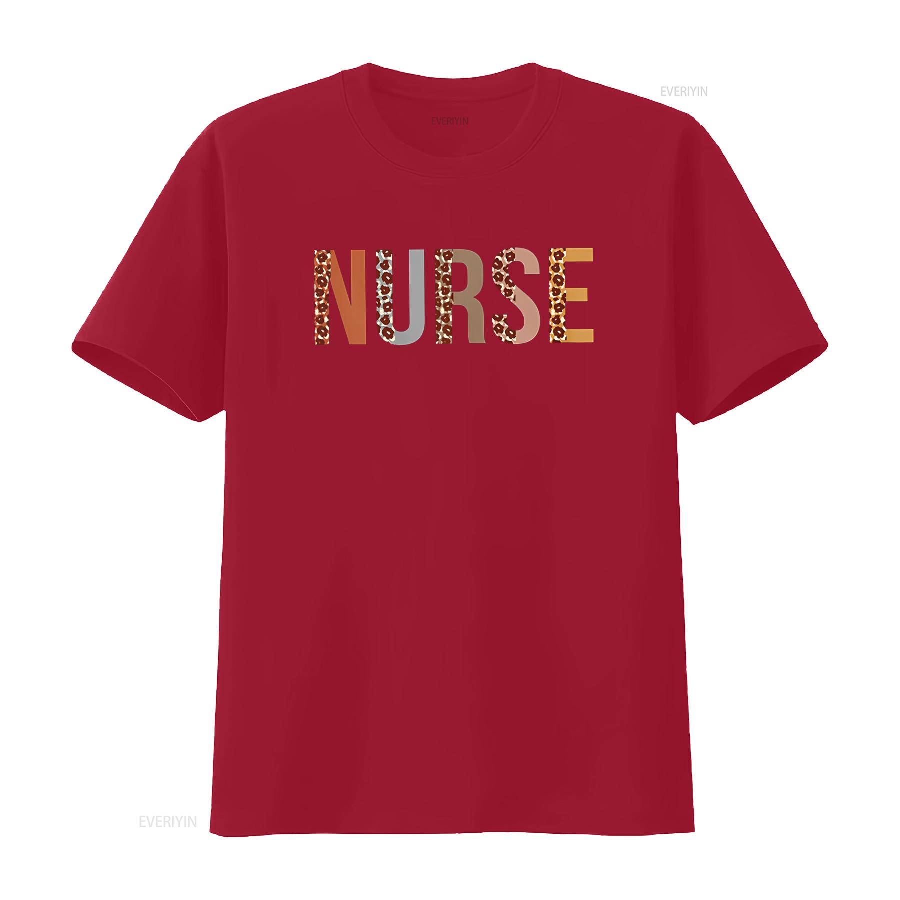 

Leopard Nurse Day Appreciation Week For Women Work T Shirt vintage Washed Comfortable Slightly Top For Everyday Wear Soft S