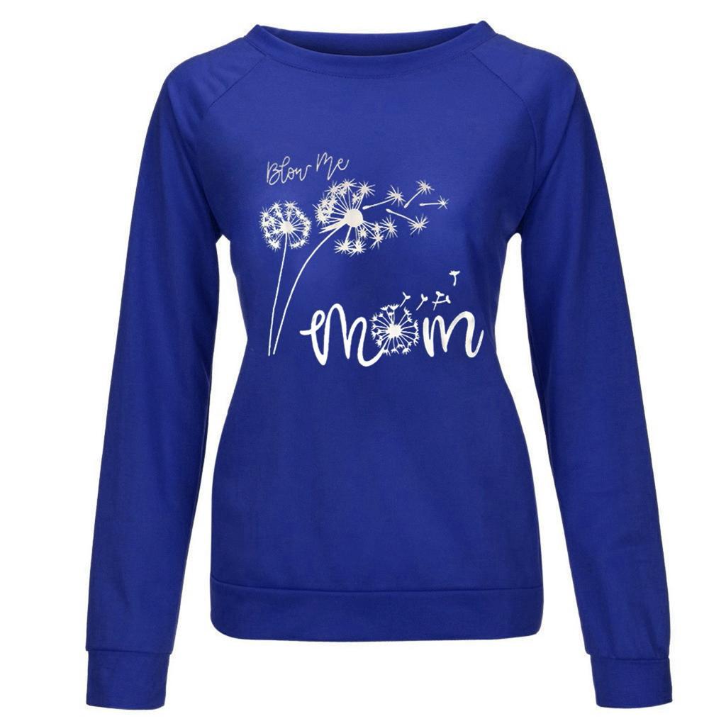 Women Casual Printing Long Sleeve Sweatshirt Pullover Shirts Top Blouse