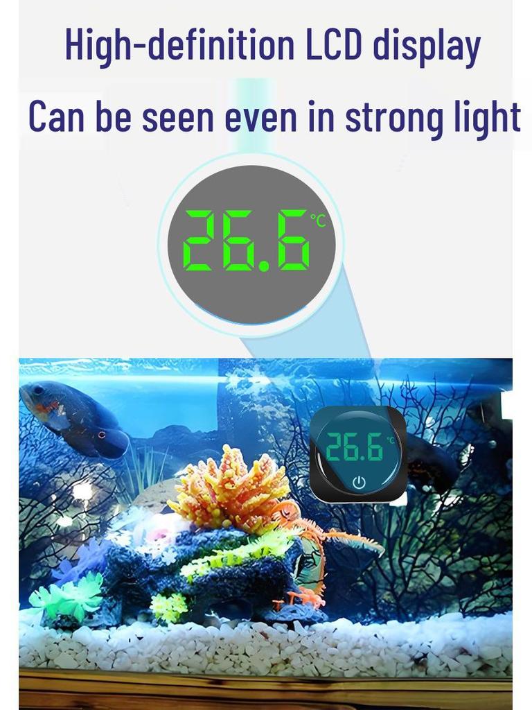 Compact High-Precision External Stick-on Aquarium Thermometer – Switchable Temperature Display for Fish Tanks