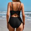 Charmleaks Color Block Womens One Piece Swimsuits Sexy Monokini Ruched Push Up Bathing Suits