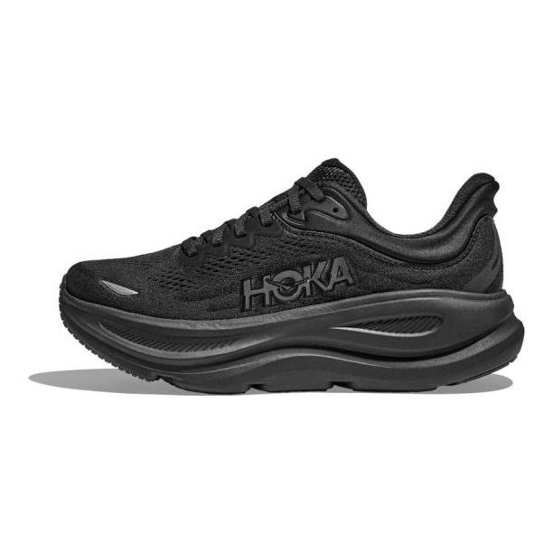 HOKA ONE ONE Bondi 9 Anti Slip Wear Resistant Low Top Running Shoes Men's Black Loose Fit Sneakers 1162013-BBLC