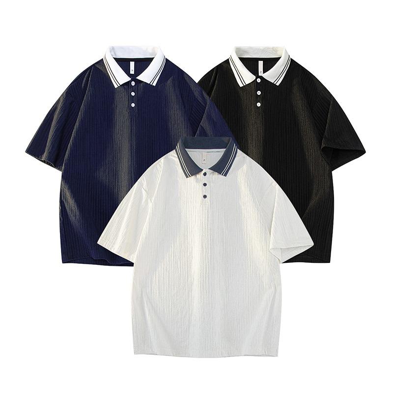 Mens Polo Shirts Short Sleeve Textured Pullover Golf Polo T Shirts