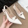Fashion 2025 Summer Gladiator Low Heel Women Sandals Fashion Pointed Toe Dress Street Style Pumps Zapatos De Mujer