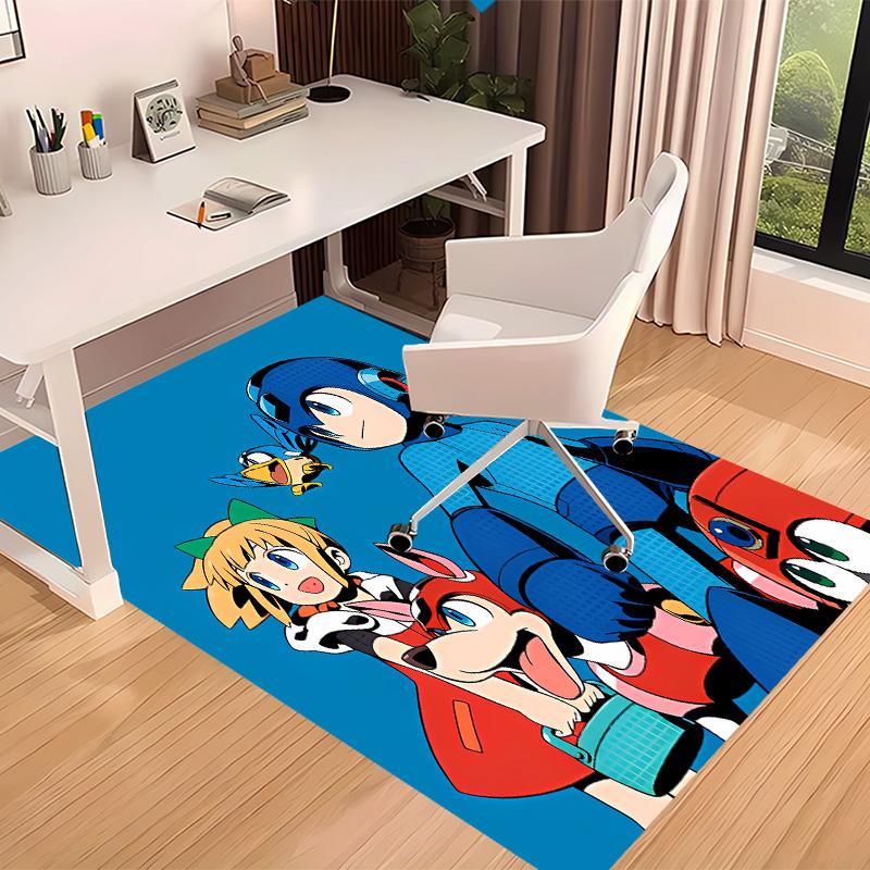 Cartoon Rockman Game Megaman1 Printed Absorbent Washable Carpet, Non-Slip Bathroom Mats, Kitchen Rugs, Yoga Mat,Living Room Entrance, Camping Picnic R