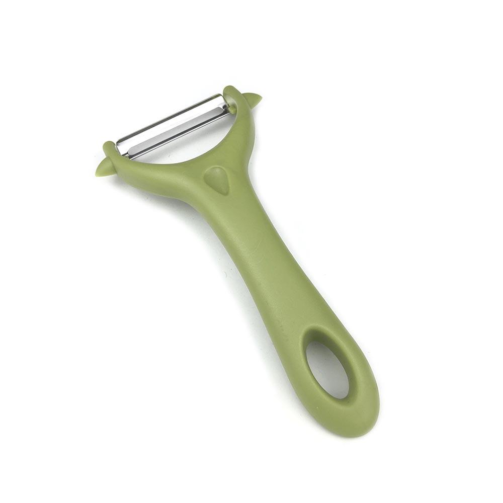 Stainless Steel Melon and Vegetable Peeler with Plastic Handle - Essential Kitchen Gadget зелёный