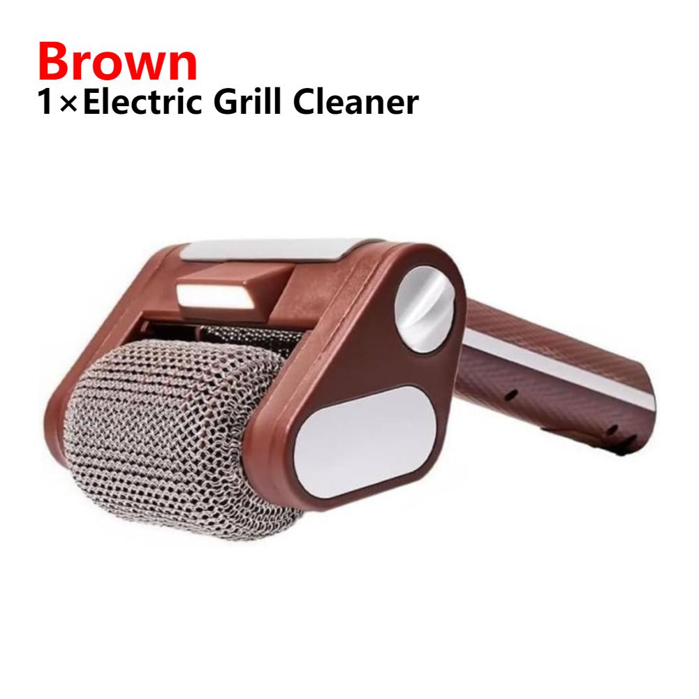 2025 New Wireless Electric Stainless Steel Roller Grill Cleaner Brush,Replaceable Brush Heads,Food Grill Brush BBQ Accessoires