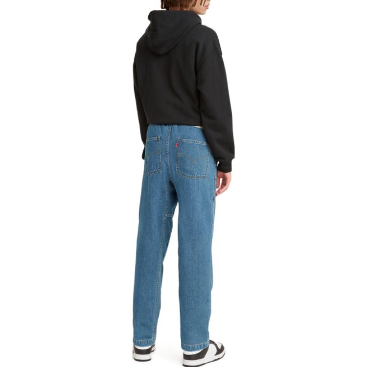 Levis SS22 Solid Color Loose Fit Casual Elastic Denim Pants Men Bottoms Blue A2043-0001