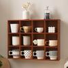 Vintage Style Wood Desktop Organizer Squares Wooden Storage Holder  Indoor Display Use