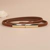 Black Versatile Women's Thin Leather Belt - Fashionable Waist Cincher for Dresses and Shirts