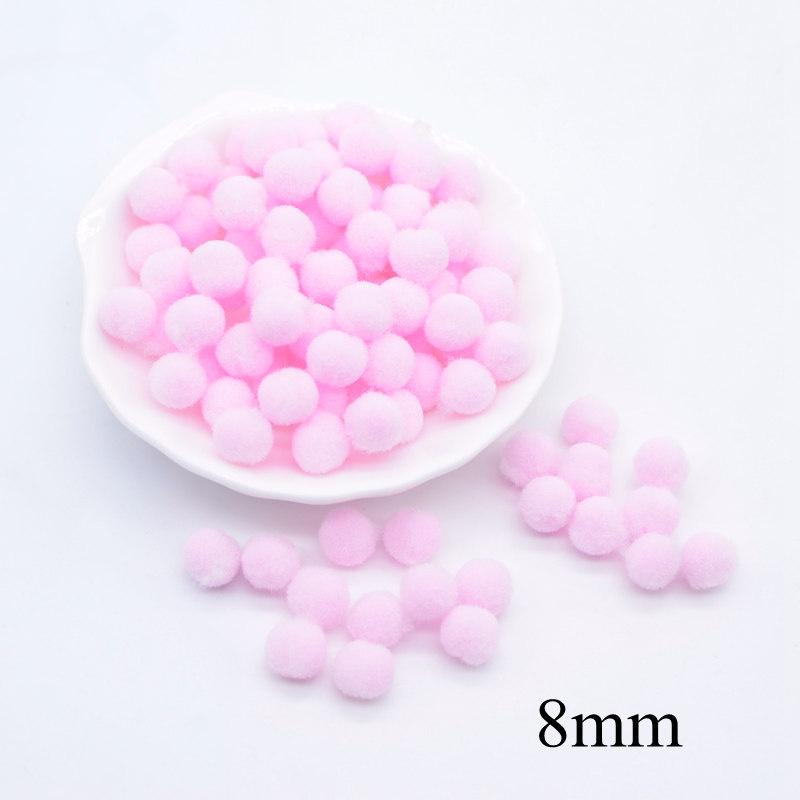 200Pcs 8mm Colorful Elastic Ball DIY Sewing On Patches Home Decoration Appliques Crafts Accessories
