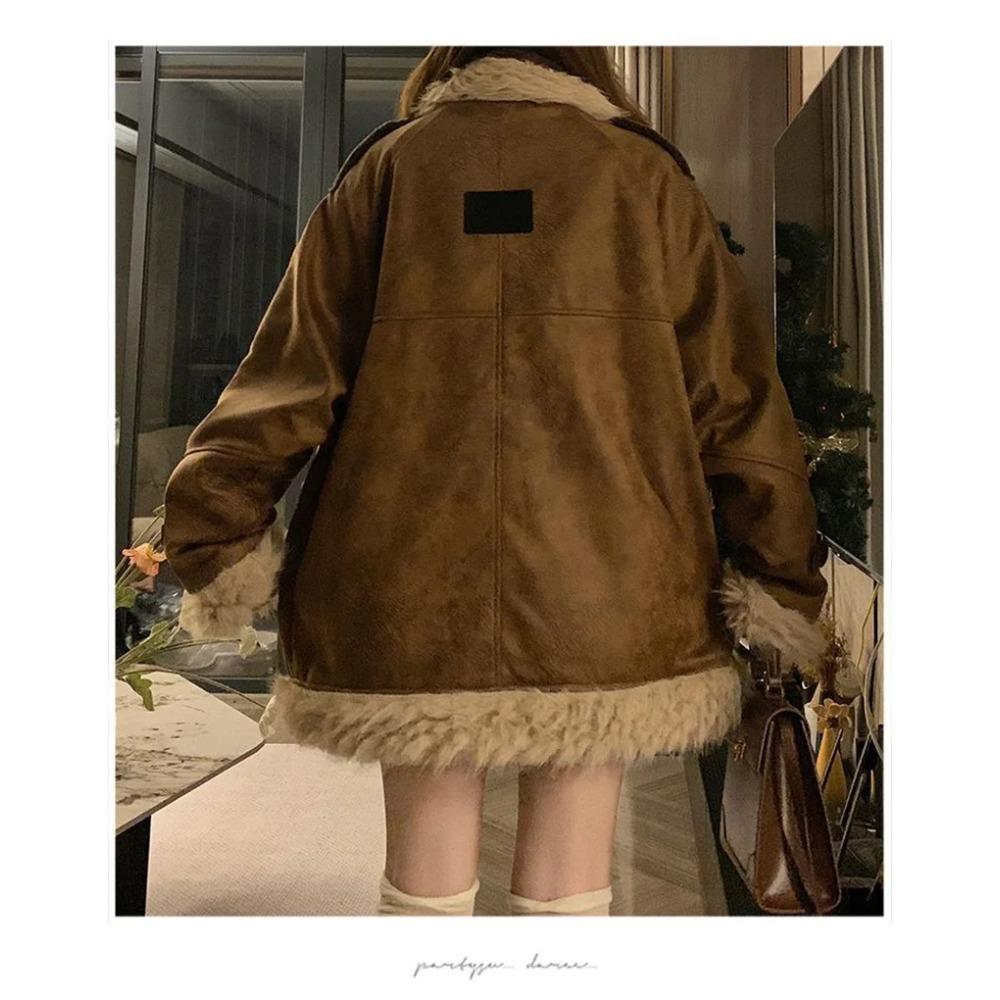 Vintage Maillard Stand Up Collar Cotton Coat for Men and Women Fashionable Versatile High-end Winter