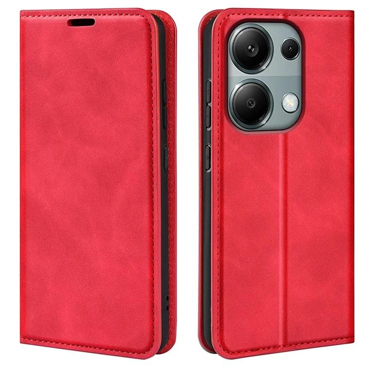 

Для Xiaomi Redmi Note 13 Pro 4G / Poco M6 Pro 4G чехол Skin-Feel PU кожаный кошелек раскладной чехол для телефона