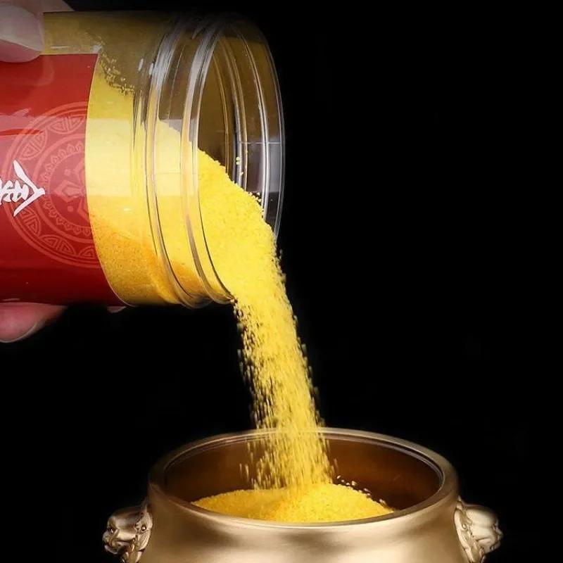 Goldener Sandpuder Spezialsand Jin Yuming Sand Schmirgel für Zuhause Innenräuchergefäße Ideal zum Einstecken von Räucherstäbchen und zur Anbetung
