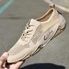 Summer Leather Men's Casual Sneakers Large Size Sewn Leather Mesh Shoes Octopus Men's Shoes