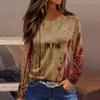 Women's Halloween Print Long Sleeve Top - Casual Pullover with Split Hem, Fun Holiday Design for Parties and Daily Wear