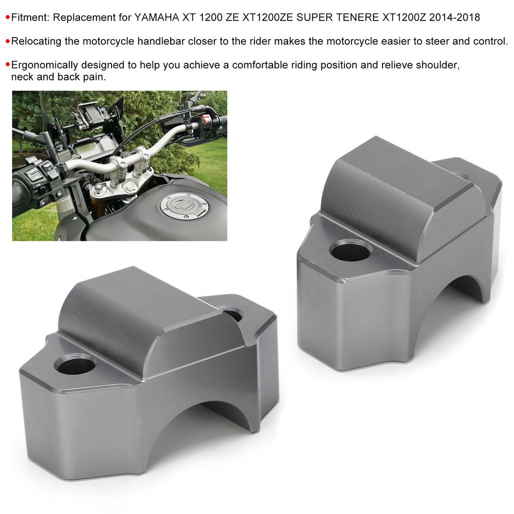 Handlebar Riser Mount Aluminum Alloy Replacement for SUPER TENERE XT1200 2014‑2018