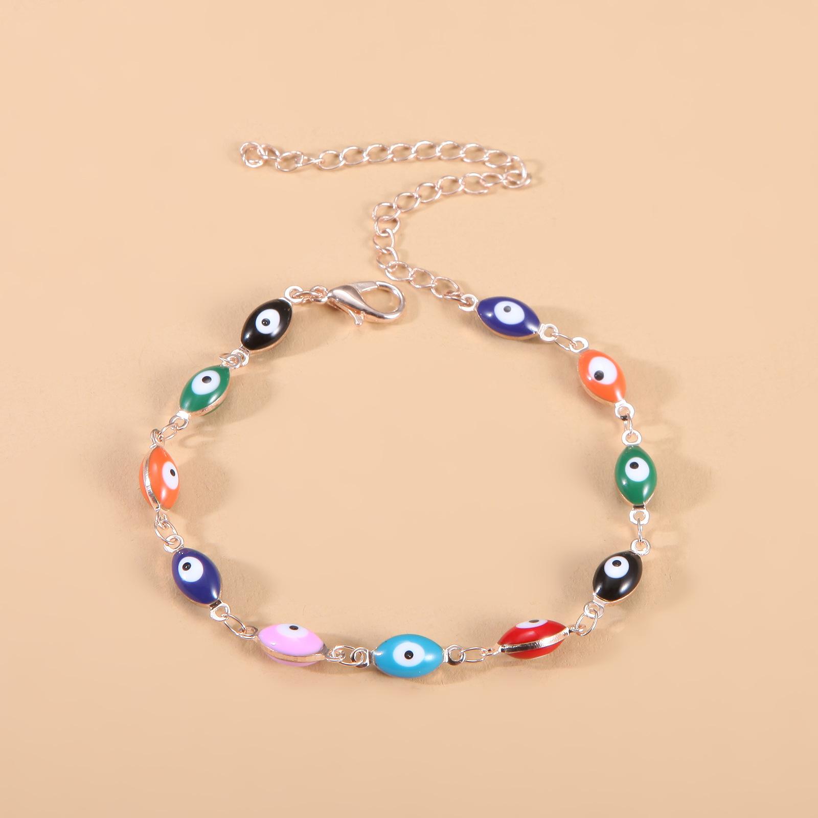 

Европейский и американский новый продукт популярный браслет модный сплав браслет капающий масляный глаз браслет женский браслет 19CM