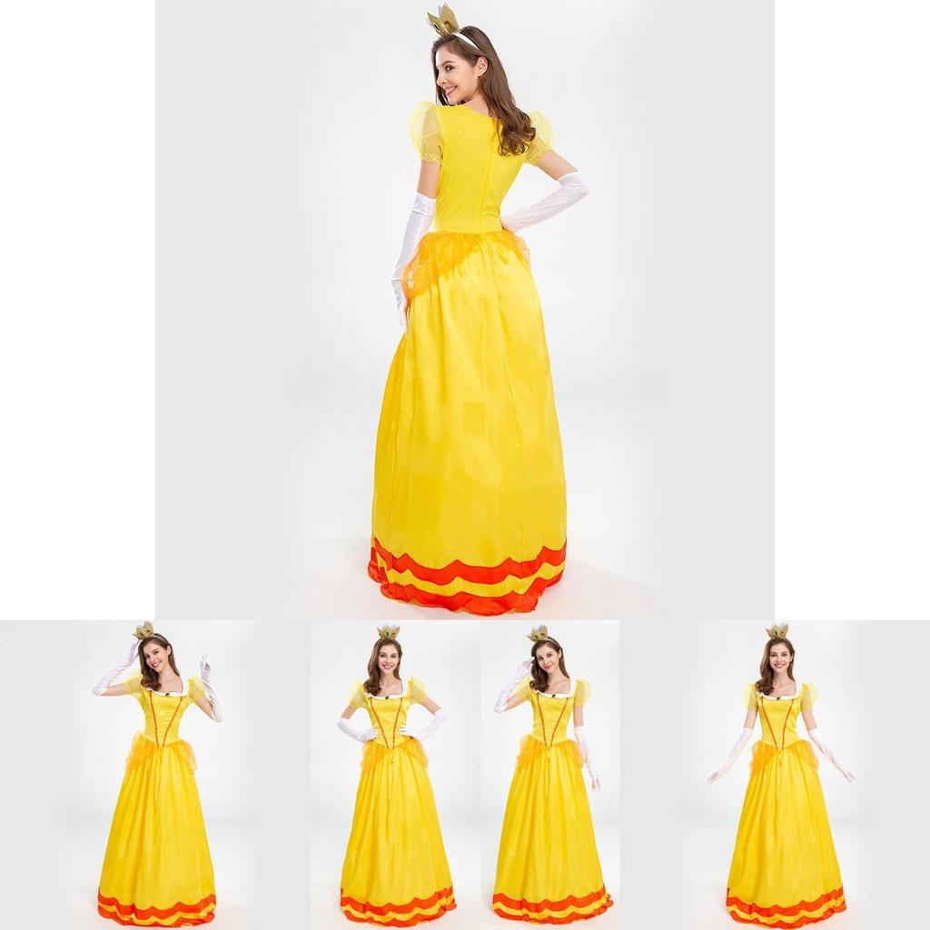 Pink Princess Daisy Dress Set For Super Mario Fans