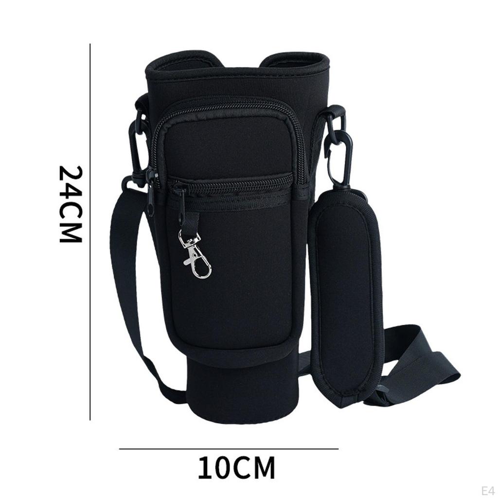 Insulated Water Bottle Carrier with Adjustable Strap